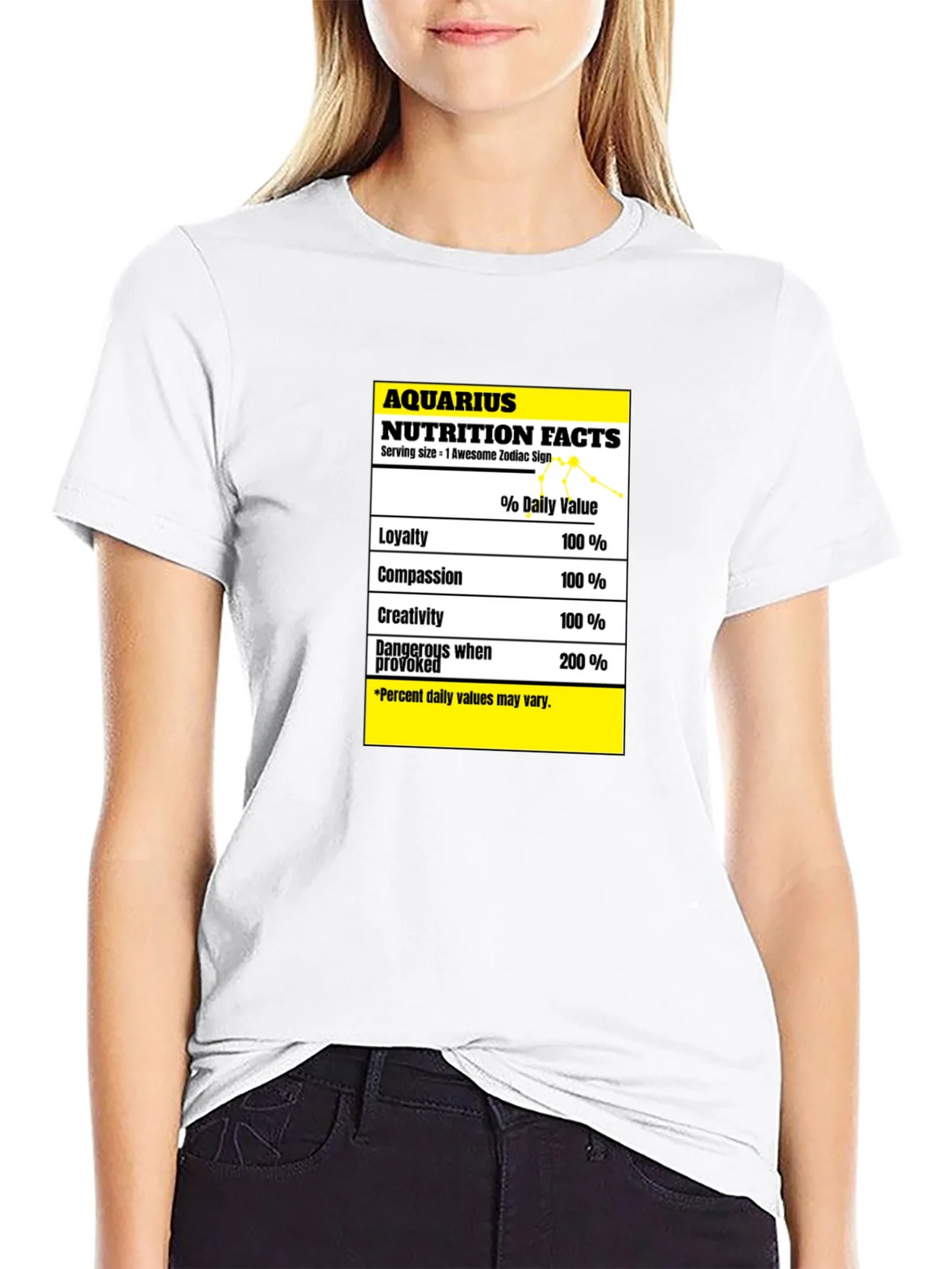 Aquarius Nutrition Facts Zodiac Sign T-Shirt product image 8