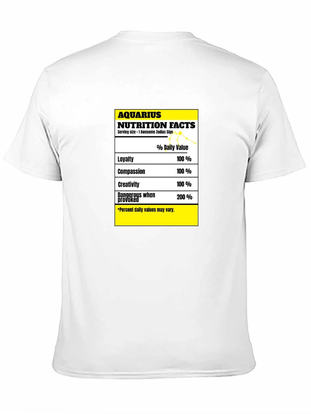 Aquarius Nutrition Facts Zodiac Sign T-Shirt product image 10