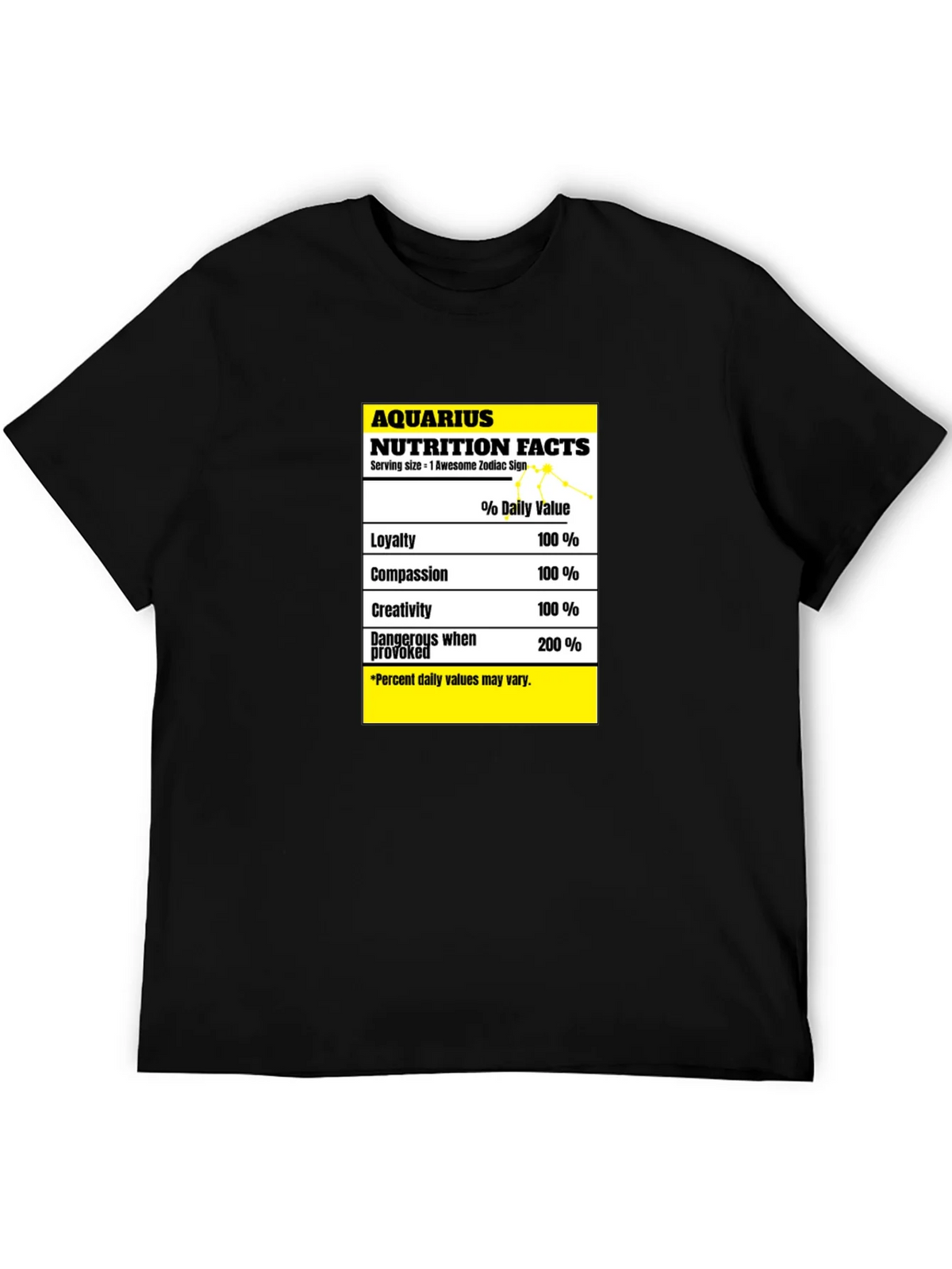 Aquarius Nutrition Facts Zodiac Sign T-Shirt product image 5