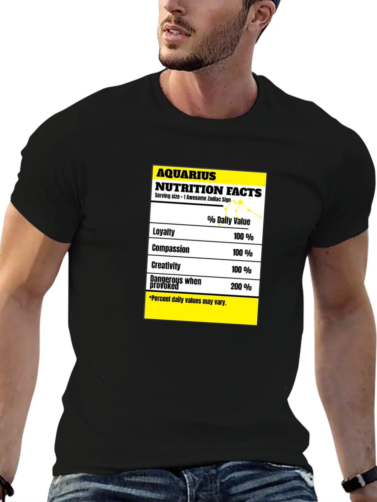Aquarius Nutrition Facts Zodiac Sign T-Shirt product image 6