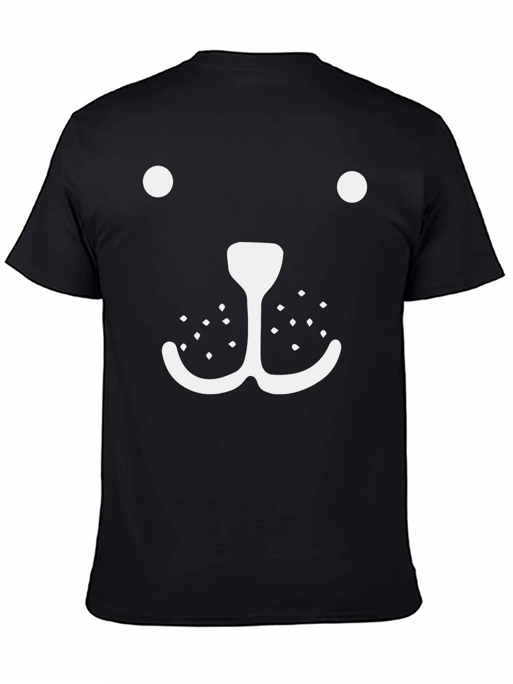 Whimsical Bear Face Graphic Tee - Black Cotton product image 4