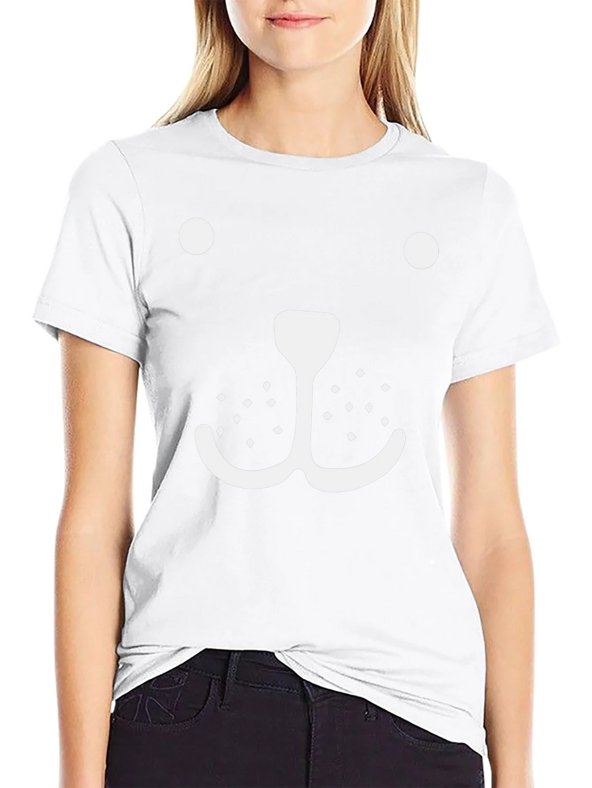 Whimsical Bear Face Graphic Tee - Black Cotton product image 8