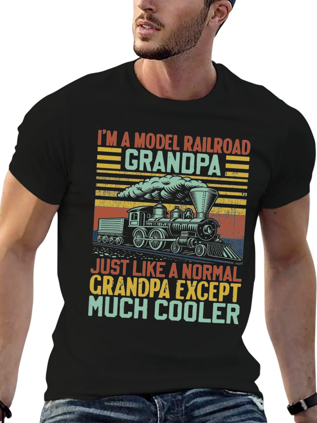 Model Railroad Grandpa T-Shirt - Much Cooler product image 2