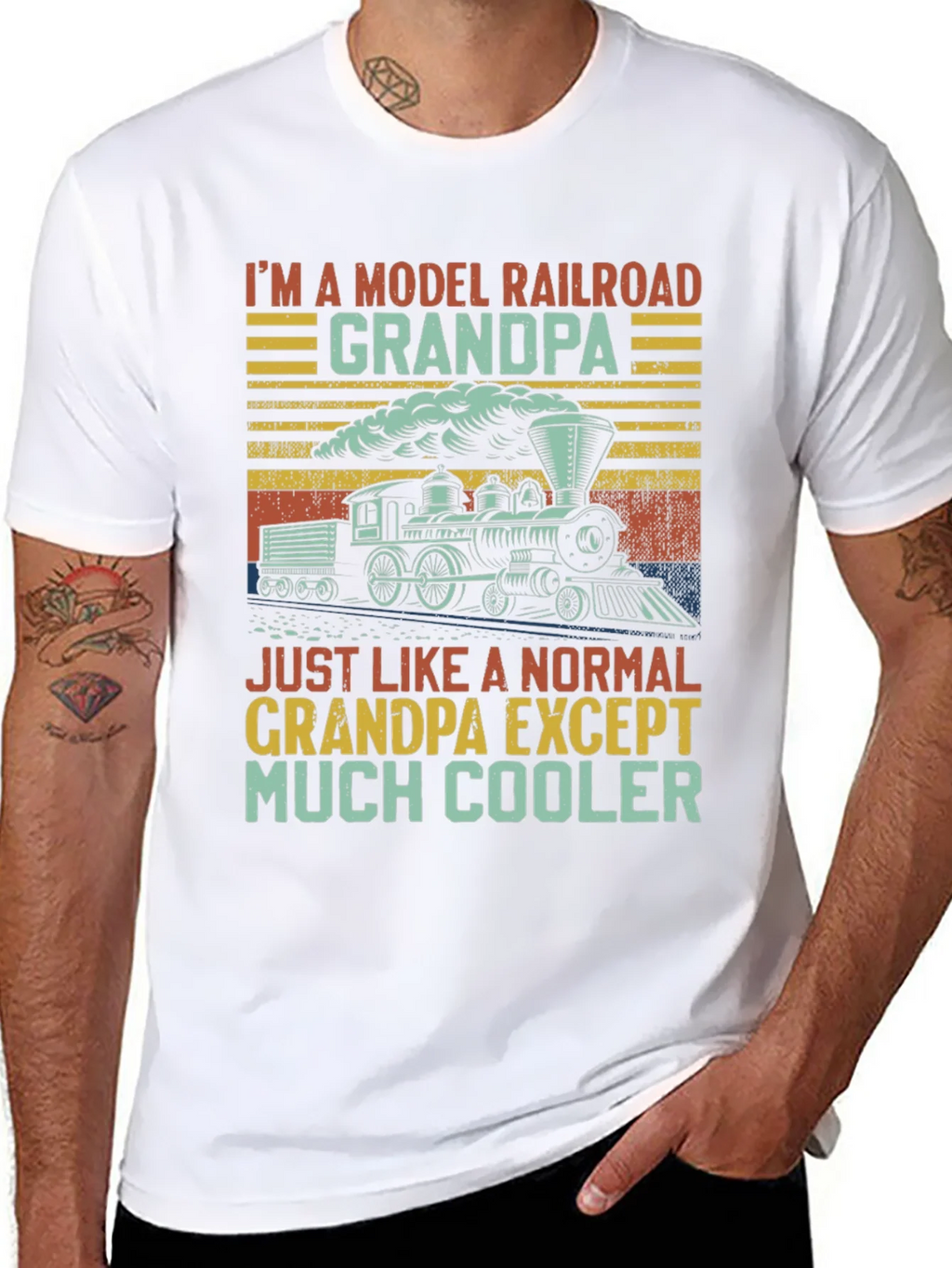 Model Railroad Grandpa T-Shirt - Much Cooler product image 3