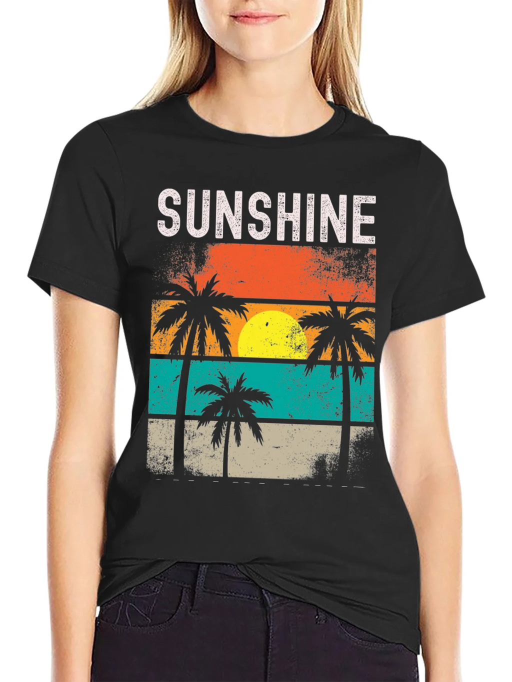 Sunshine Palm Tree Retro T-Shirt product image 2
