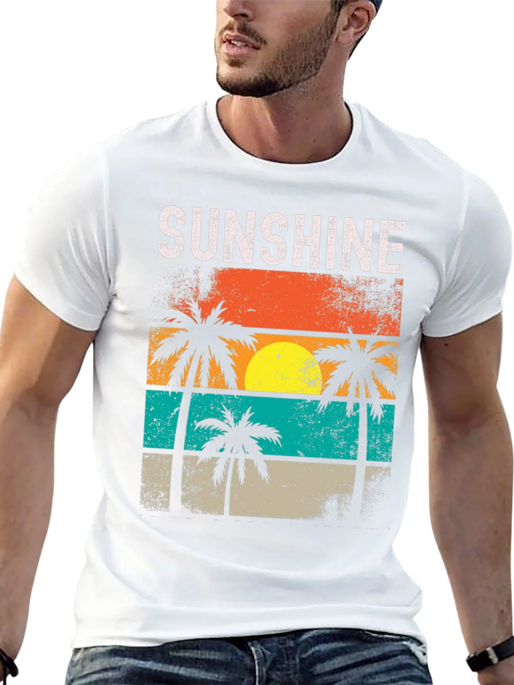 Sunshine Palm Tree Retro T-Shirt product image 12