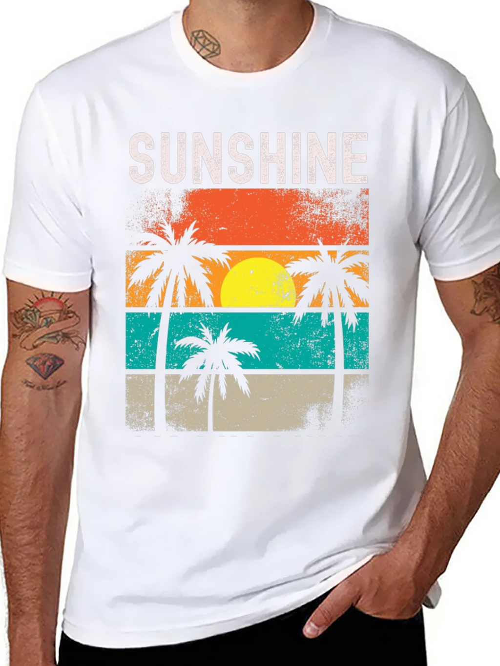 Sunshine Palm Tree Retro T-Shirt product image 7