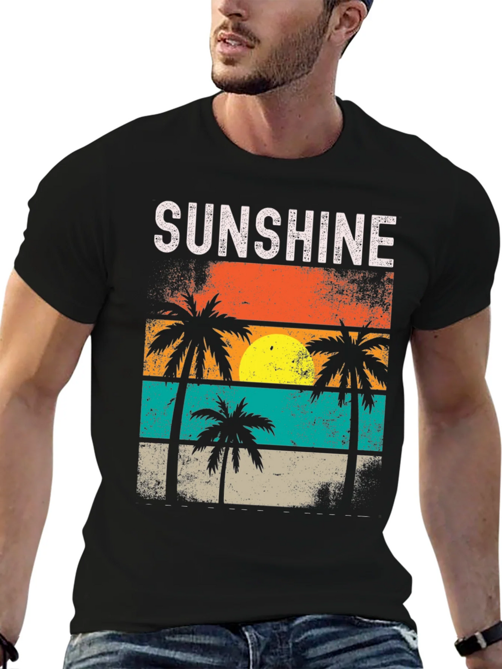 Sunshine Palm Tree Retro T-Shirt product image 6