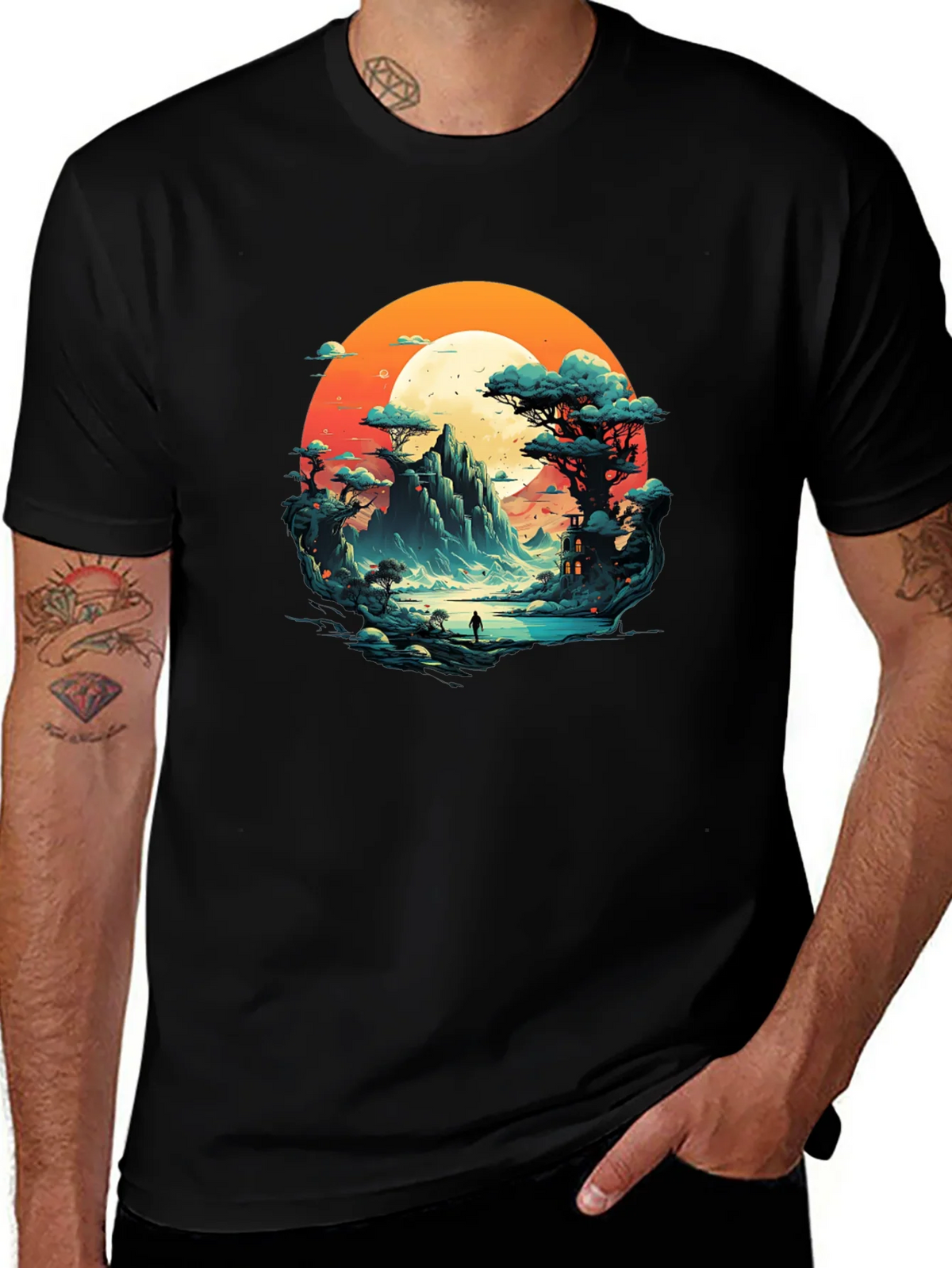 Scenic Mountain Landscape Graphic Tee product image 1