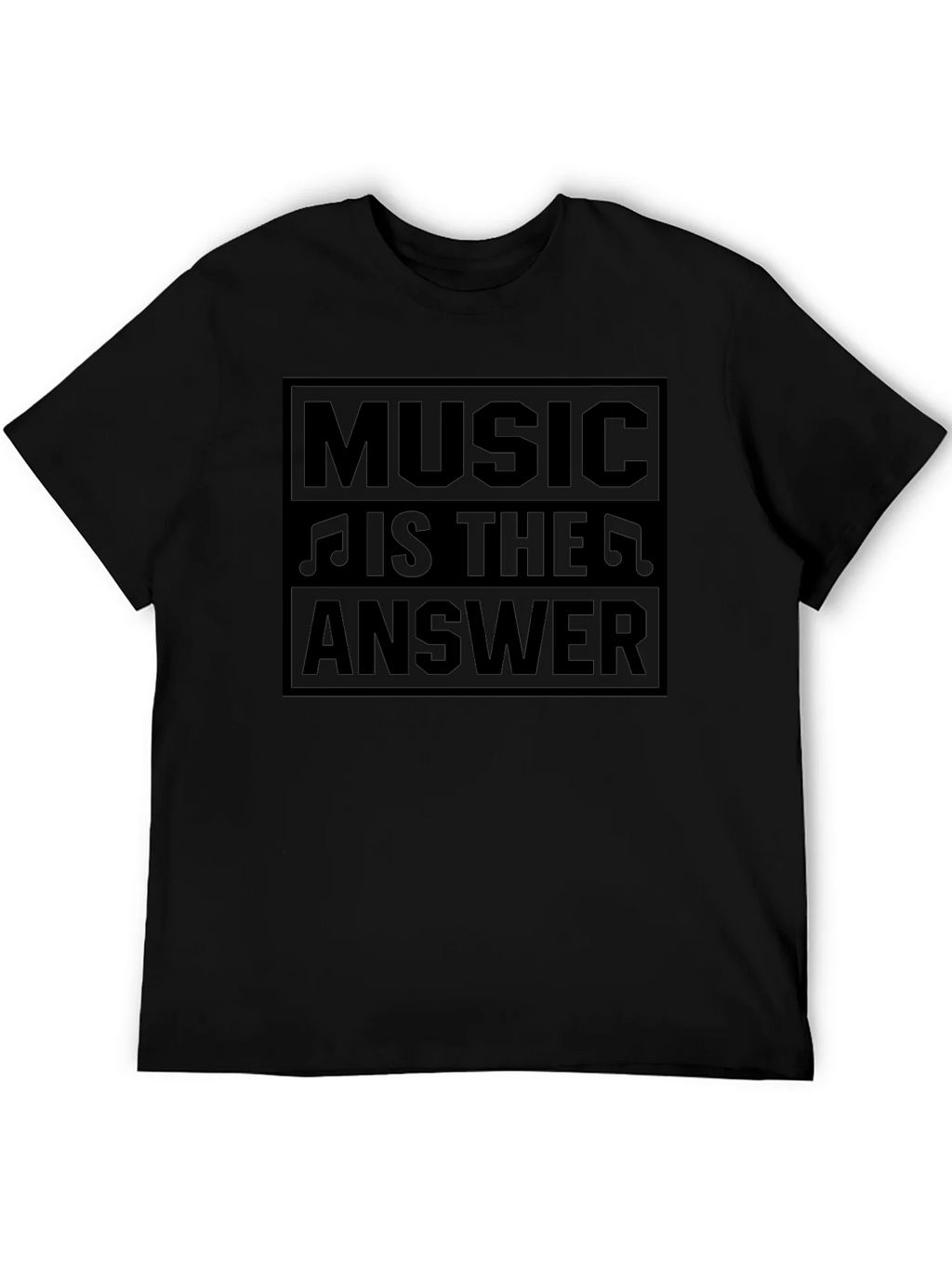 Music Is The Answer Black T-Shirt product image 5