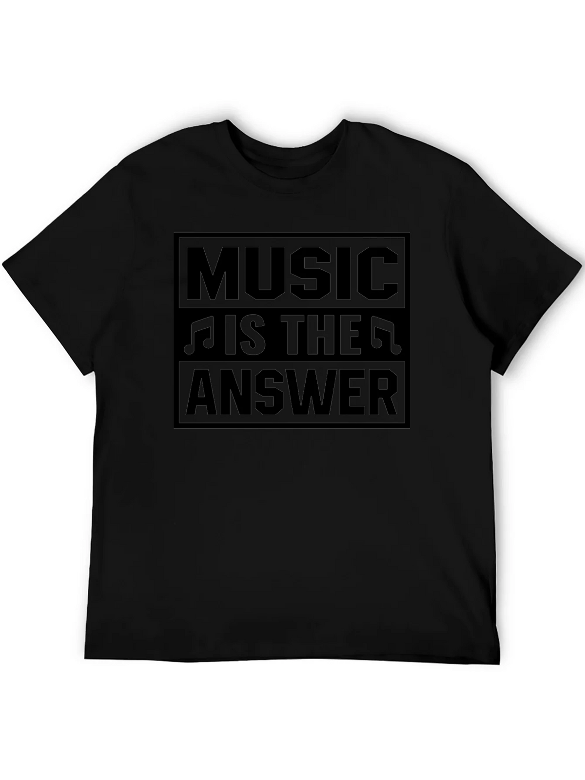 Music Is The Answer Black T-Shirt product image 5