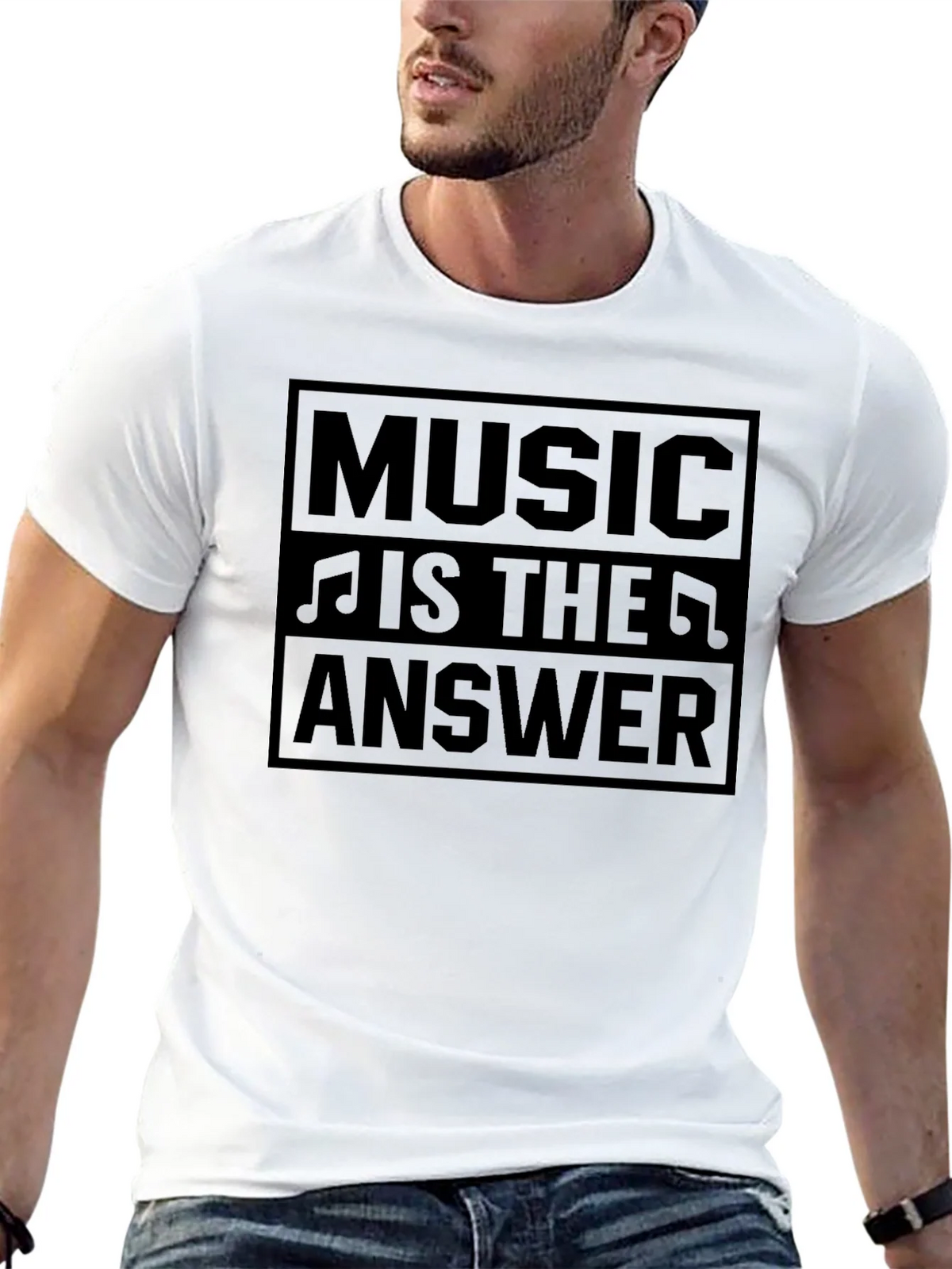 Music Is The Answer Black T-Shirt product image 12