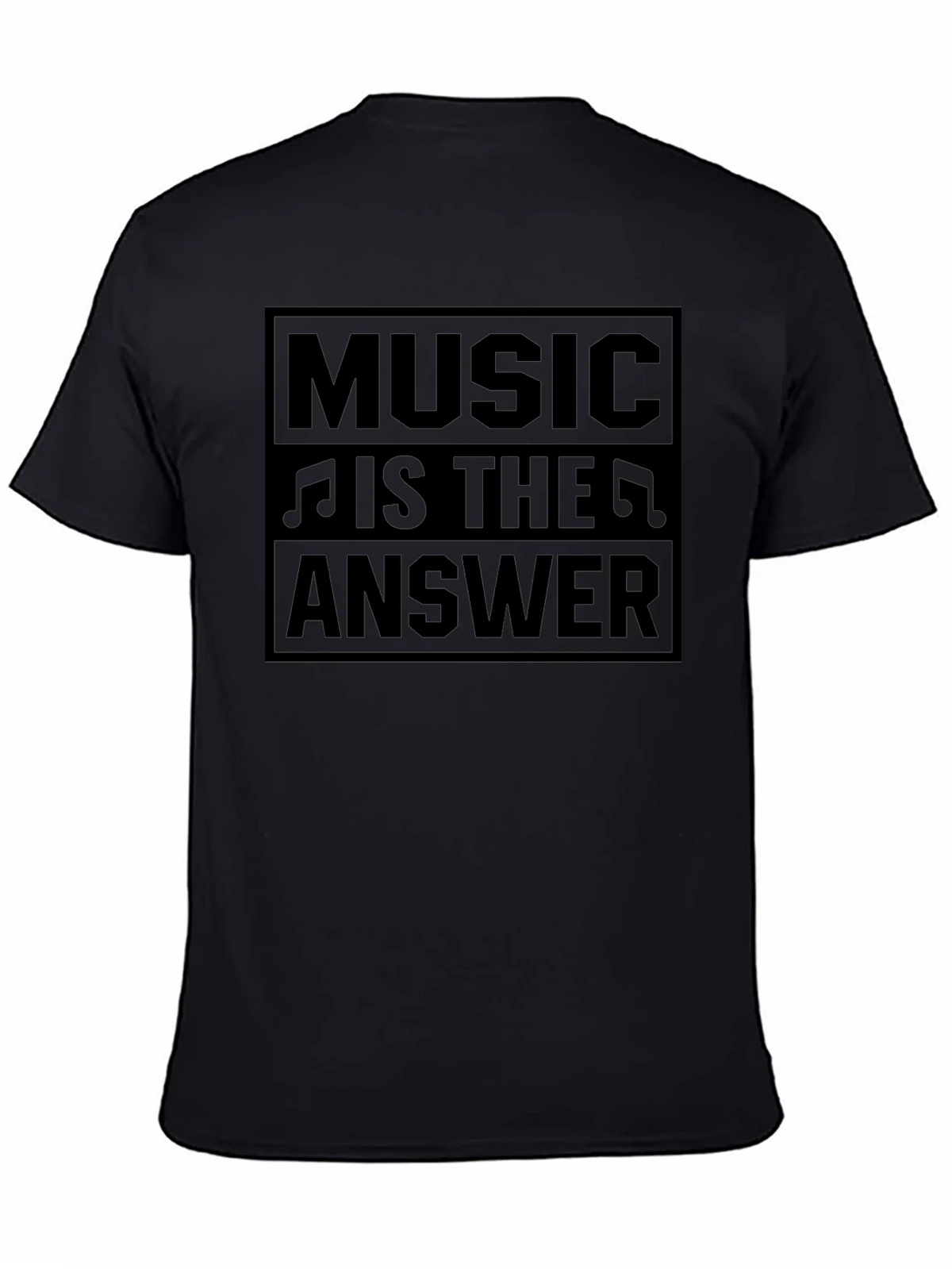 Music Is The Answer Black T-Shirt product image 4