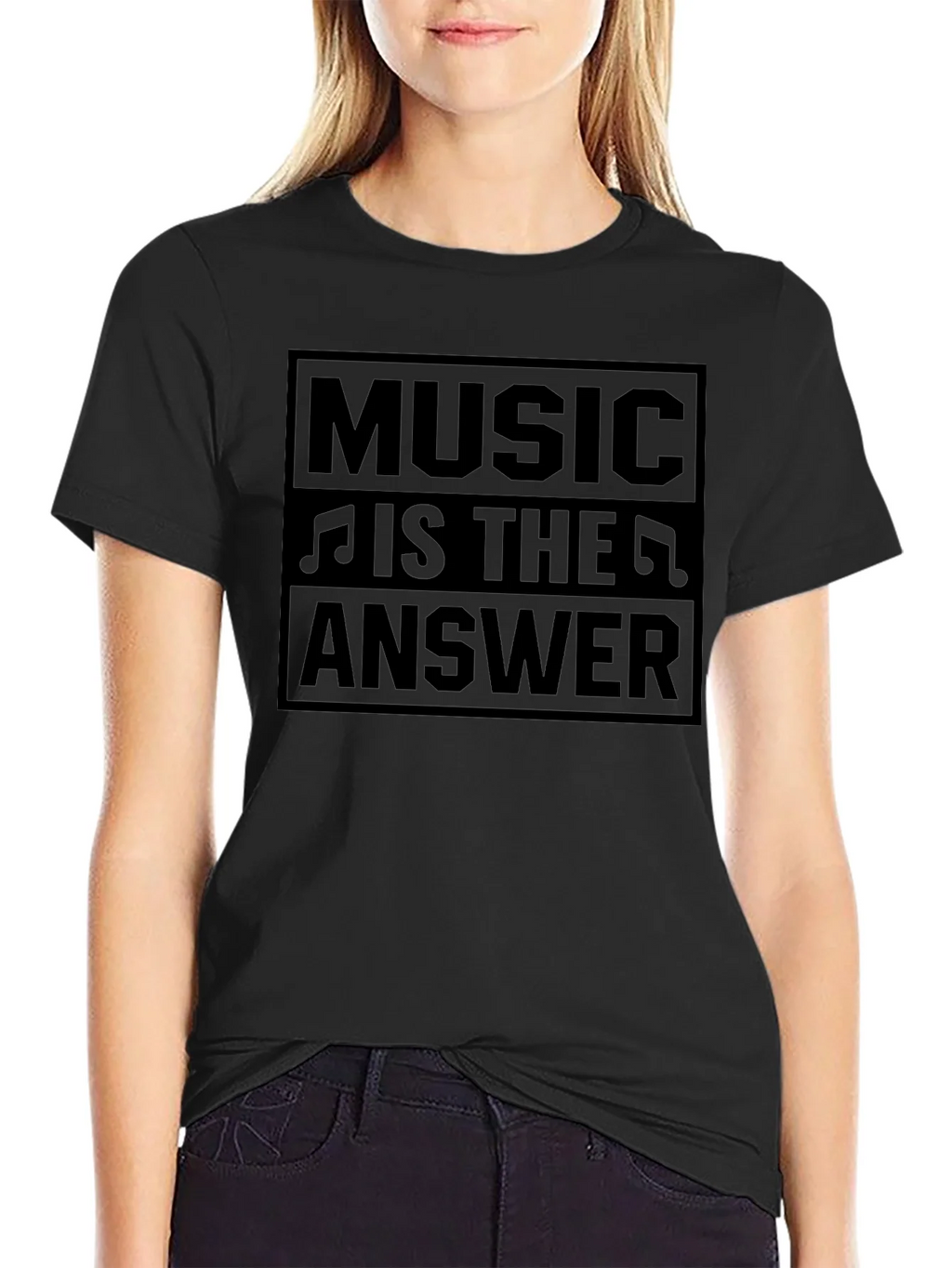 Music Is The Answer Black T-Shirt product image 2