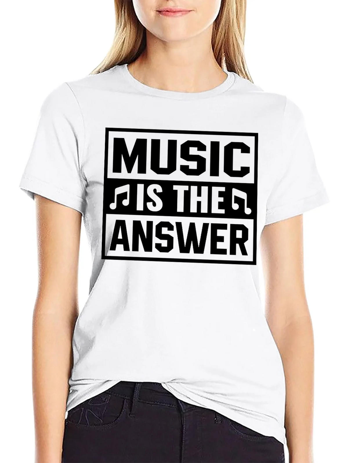 Music Is The Answer Black T-Shirt product image 8