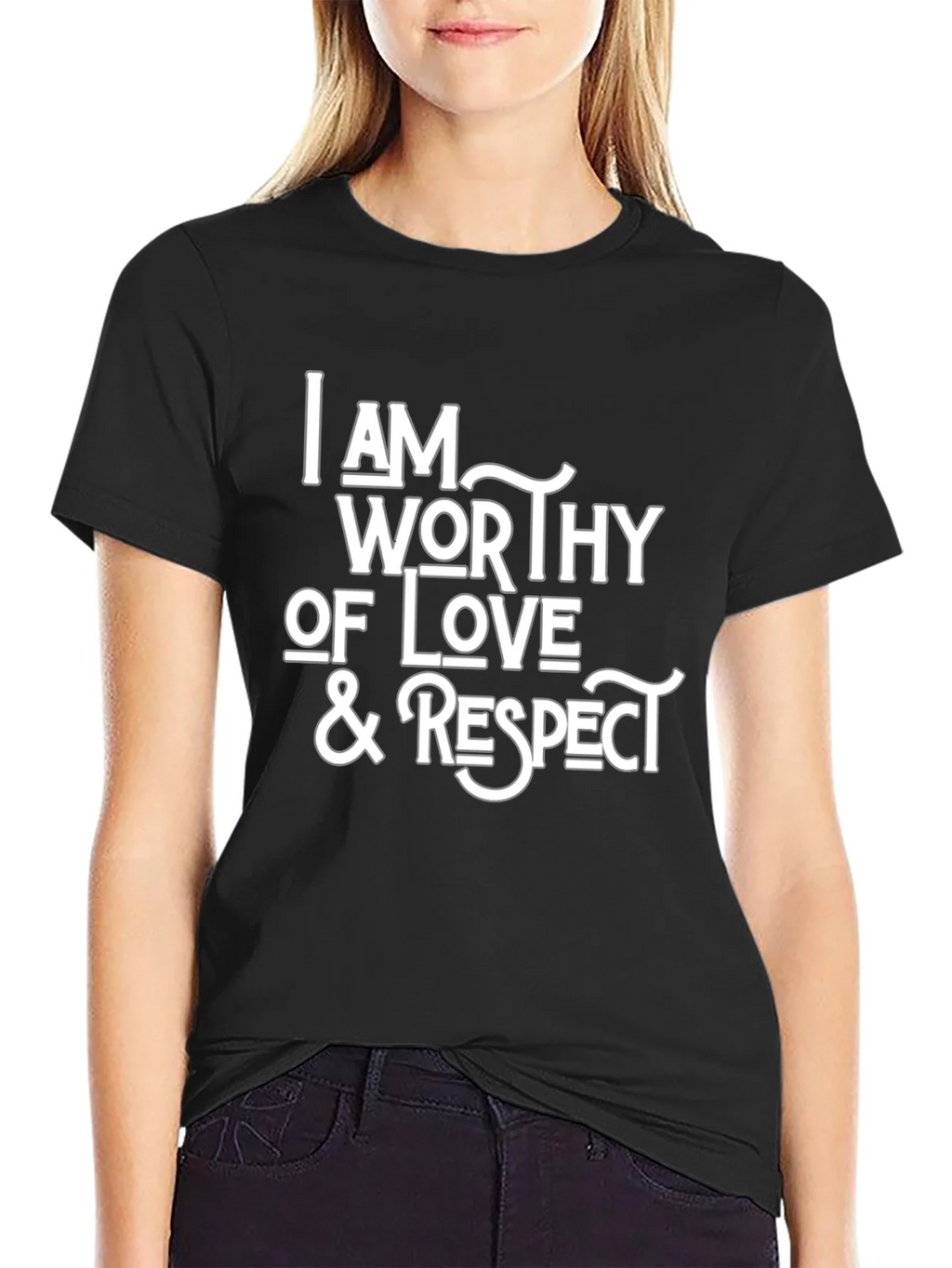 Worthy of Love & Respect Black T-Shirt product image 2