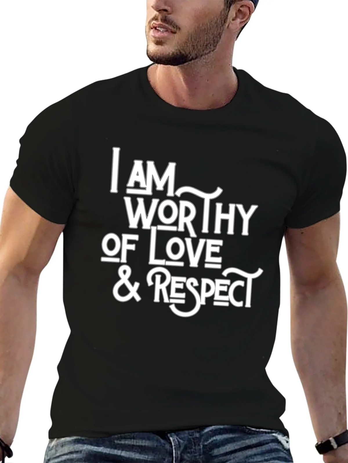 Worthy of Love & Respect Black T-Shirt product image 6
