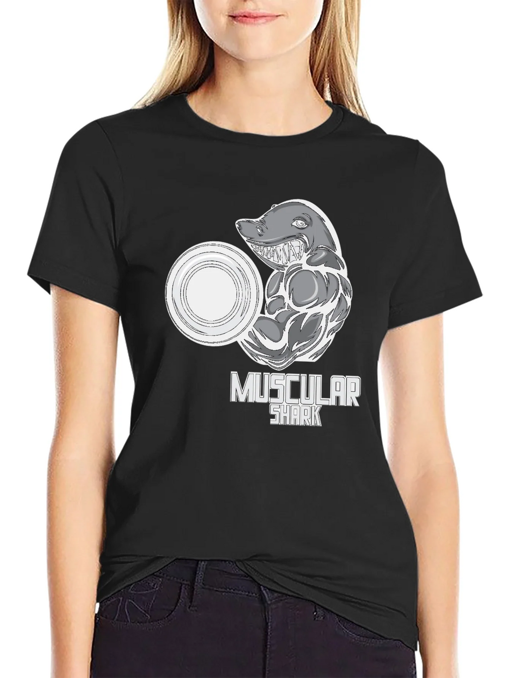 Muscular Shark Graphic T-Shirt - Gym Humor Tee product image 2
