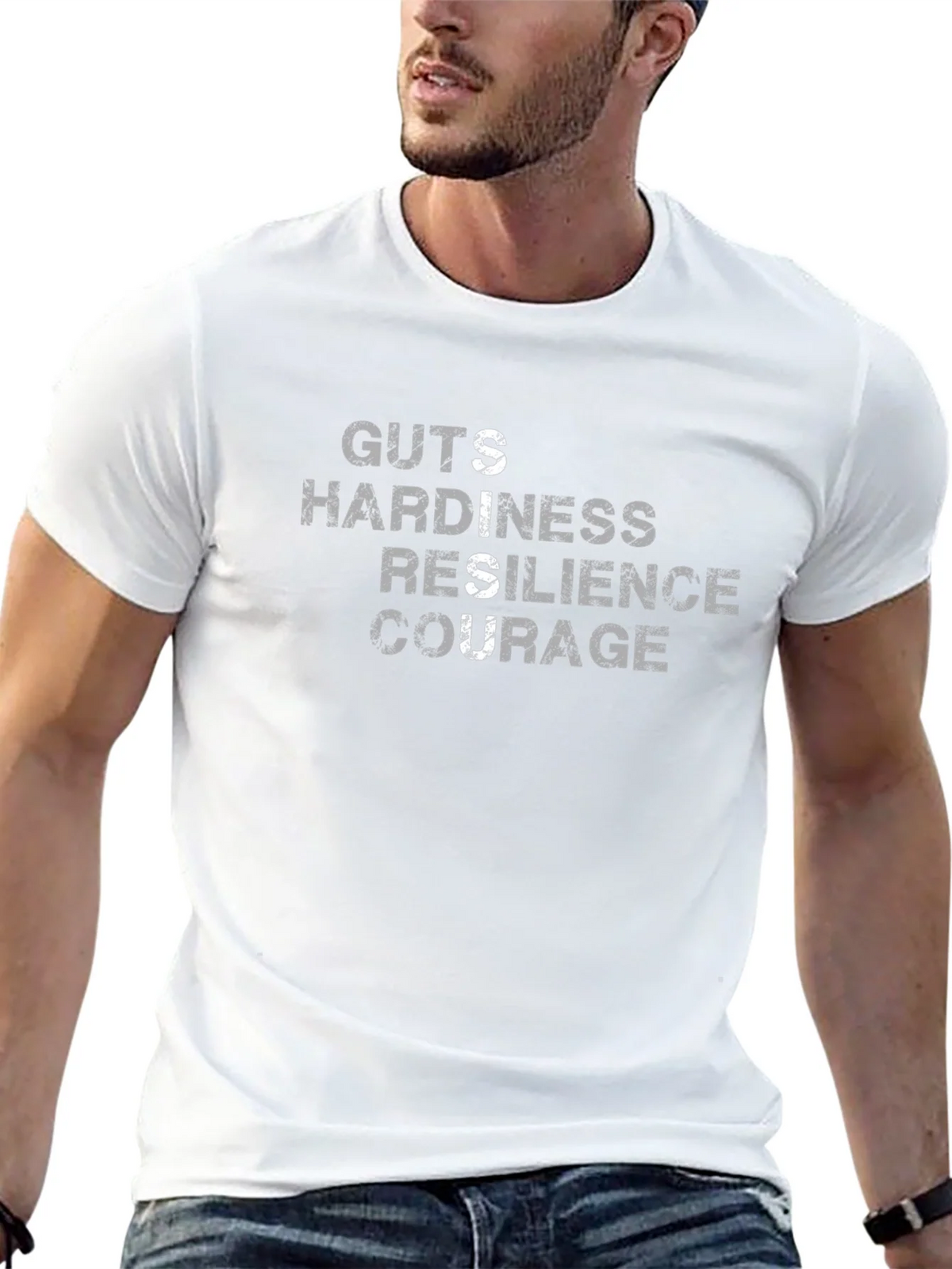 Guts Hardiness Resilience Courage Black Tee product image 12