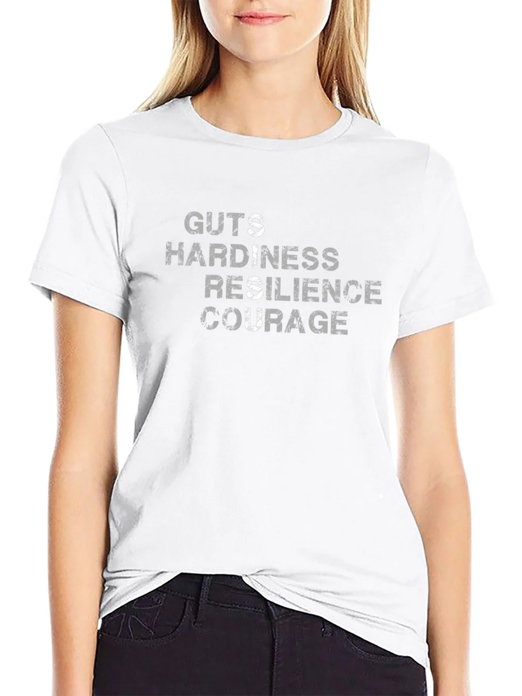 Guts Hardiness Resilience Courage Black Tee product image 8