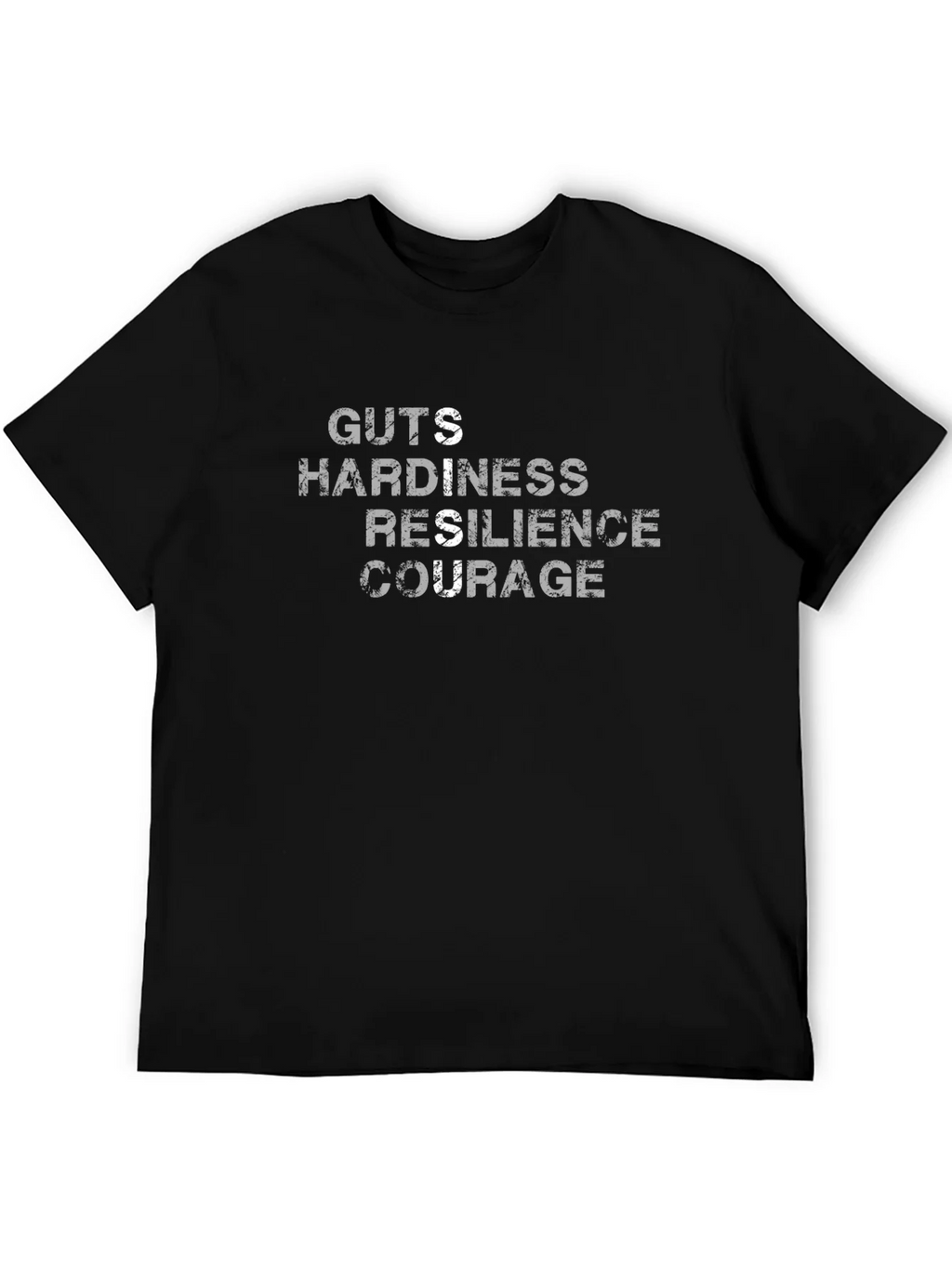 Guts Hardiness Resilience Courage Black Tee product image 5