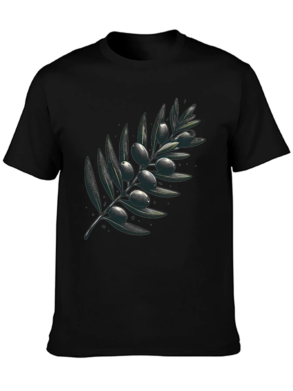 Olive Branch Graphic Black T-Shirt product image 3