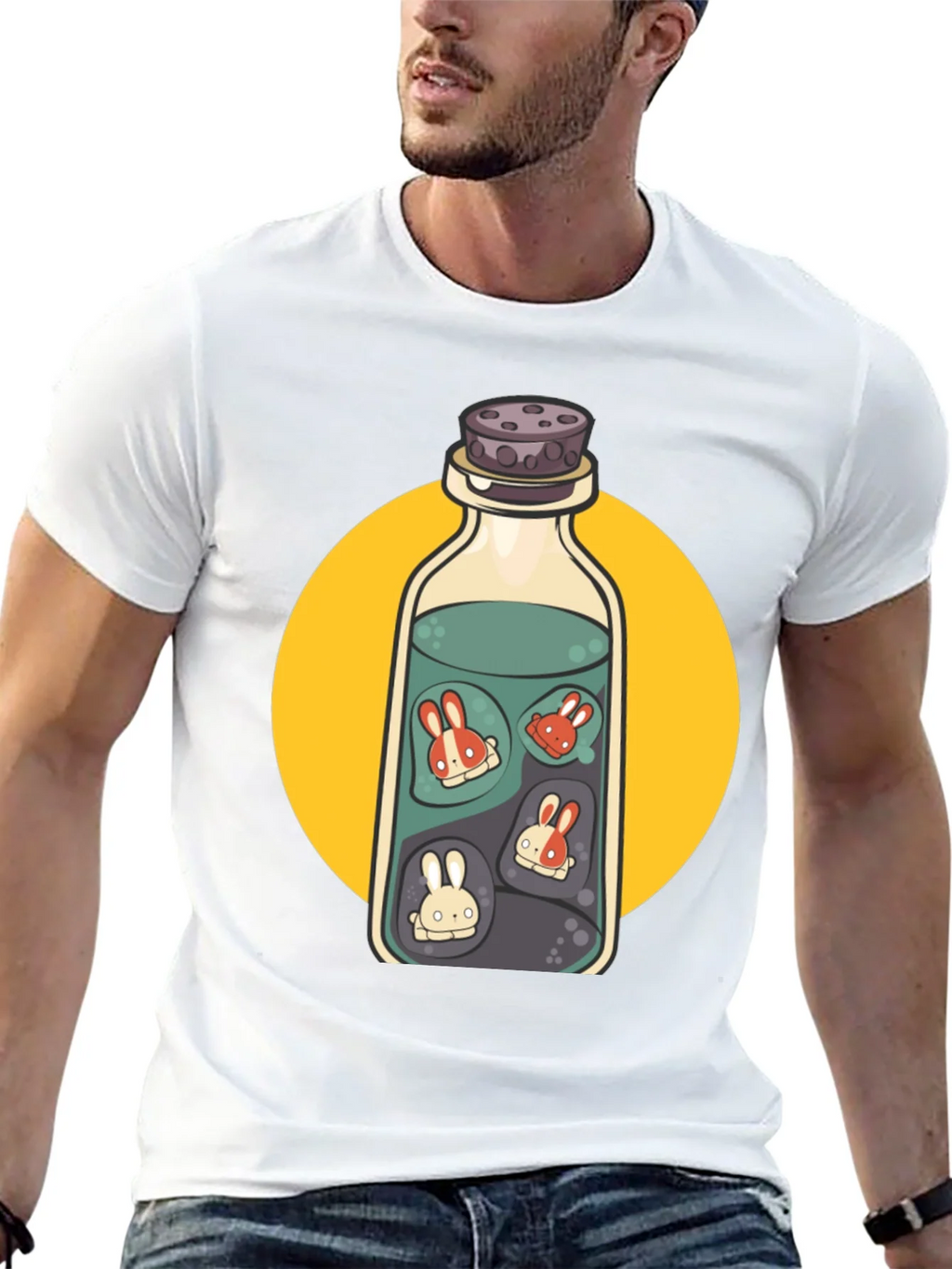 Rabbit Potion Graphic Tee - Black Cotton Blend product image 8