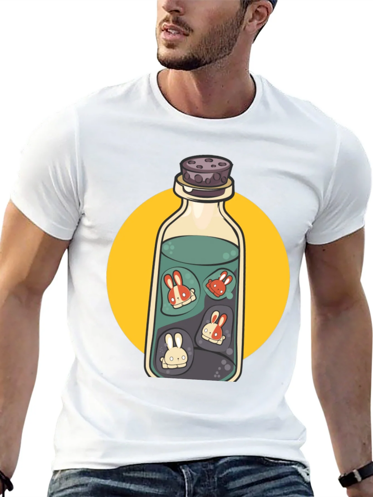 Rabbit Potion Graphic Tee - Black Cotton Blend product image 8