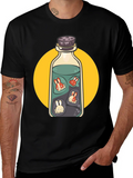 Rabbit Potion Graphic Tee - Black Cotton Blend product image 1