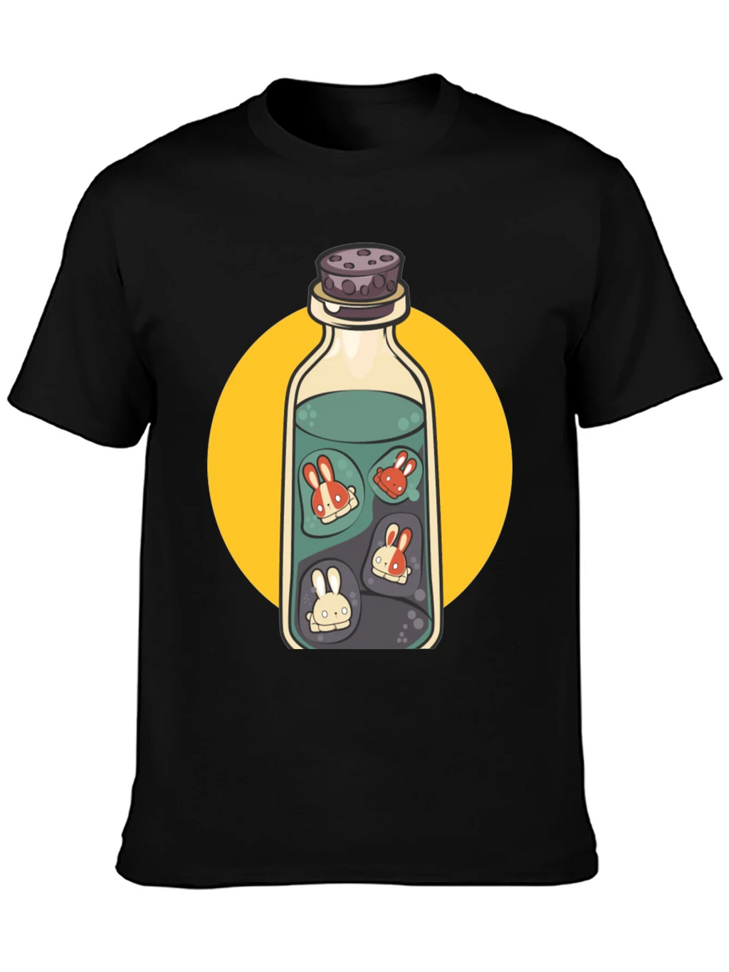 Rabbit Potion Graphic Tee - Black Cotton Blend product image 3