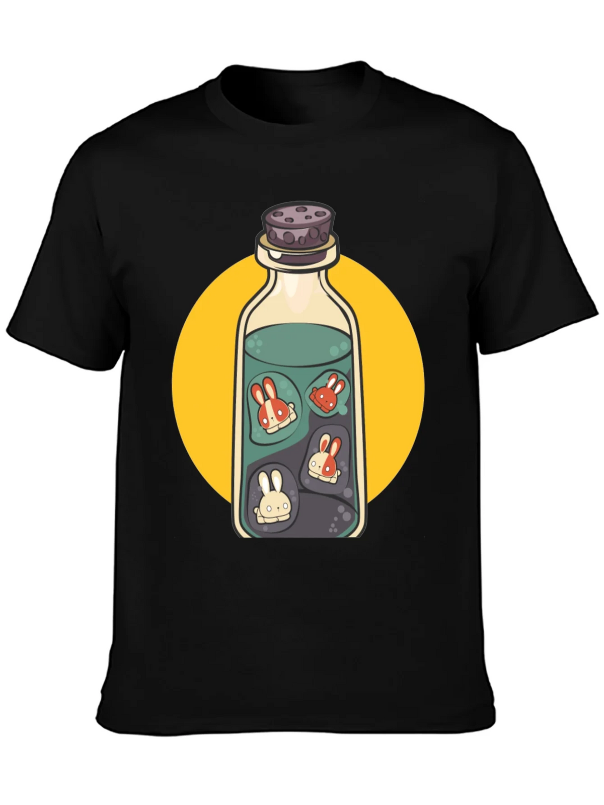 Rabbit Potion Graphic Tee - Black Cotton Blend product image 3