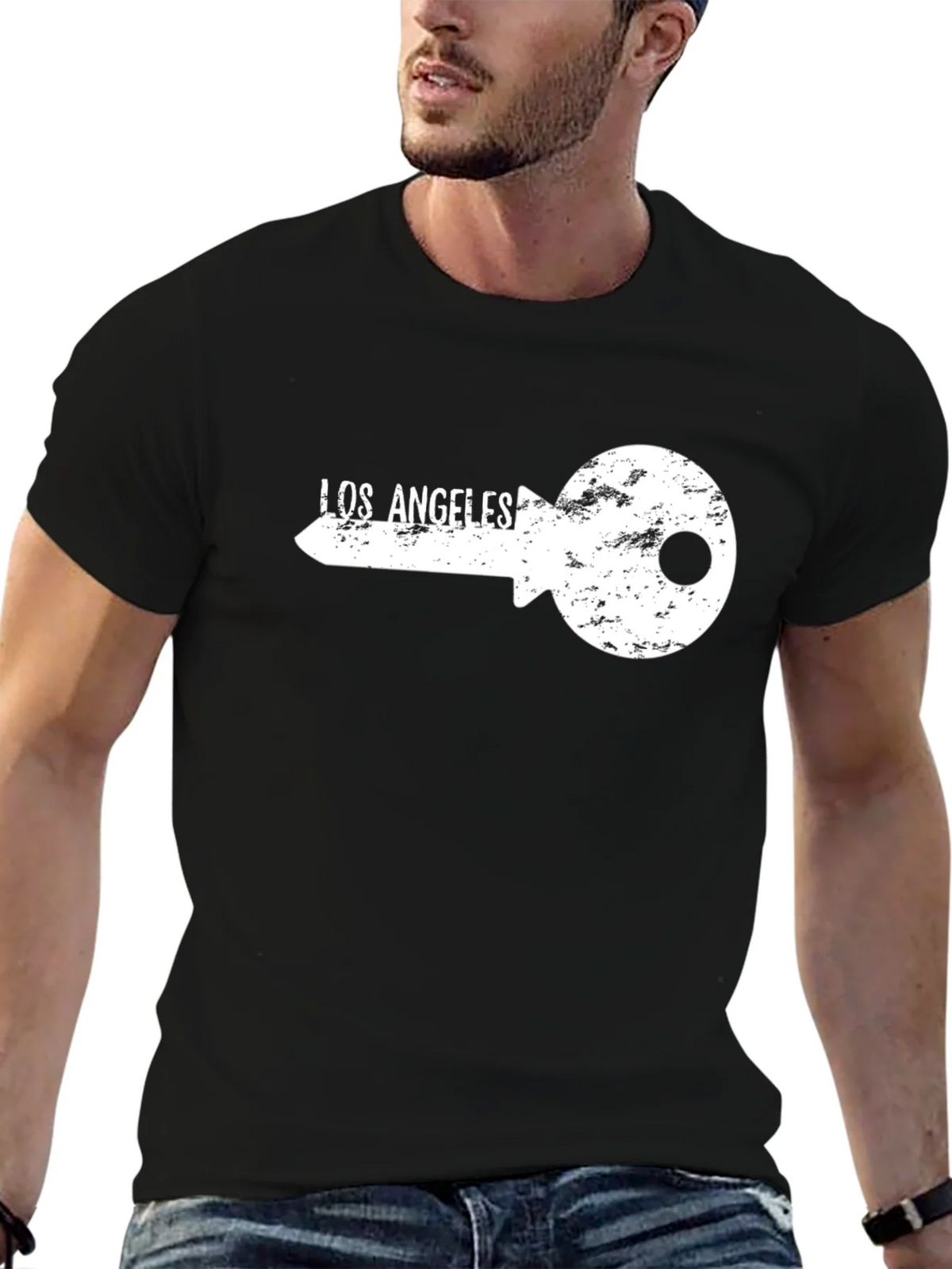 Los Angeles Key Graphic T-Shirt - Black product image 6