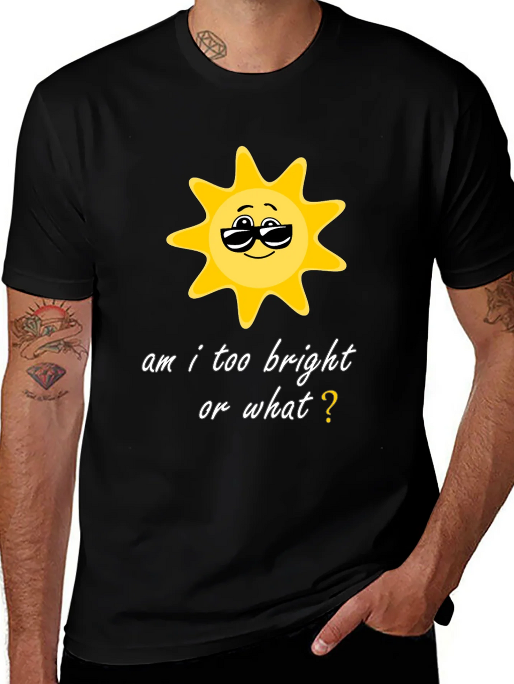 Funny Sun Graphic Black T-Shirt product image 1