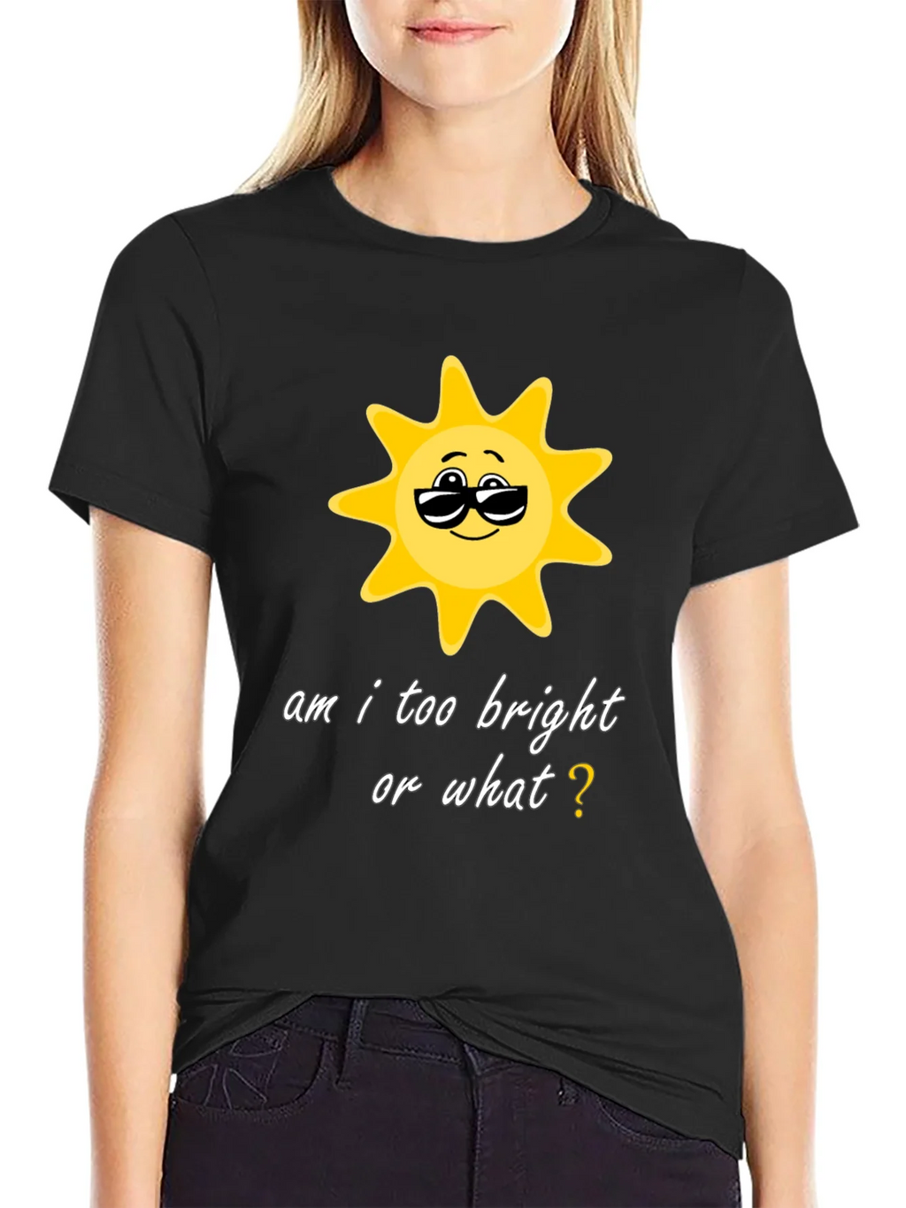 Funny Sun Graphic Black T-Shirt product image 2