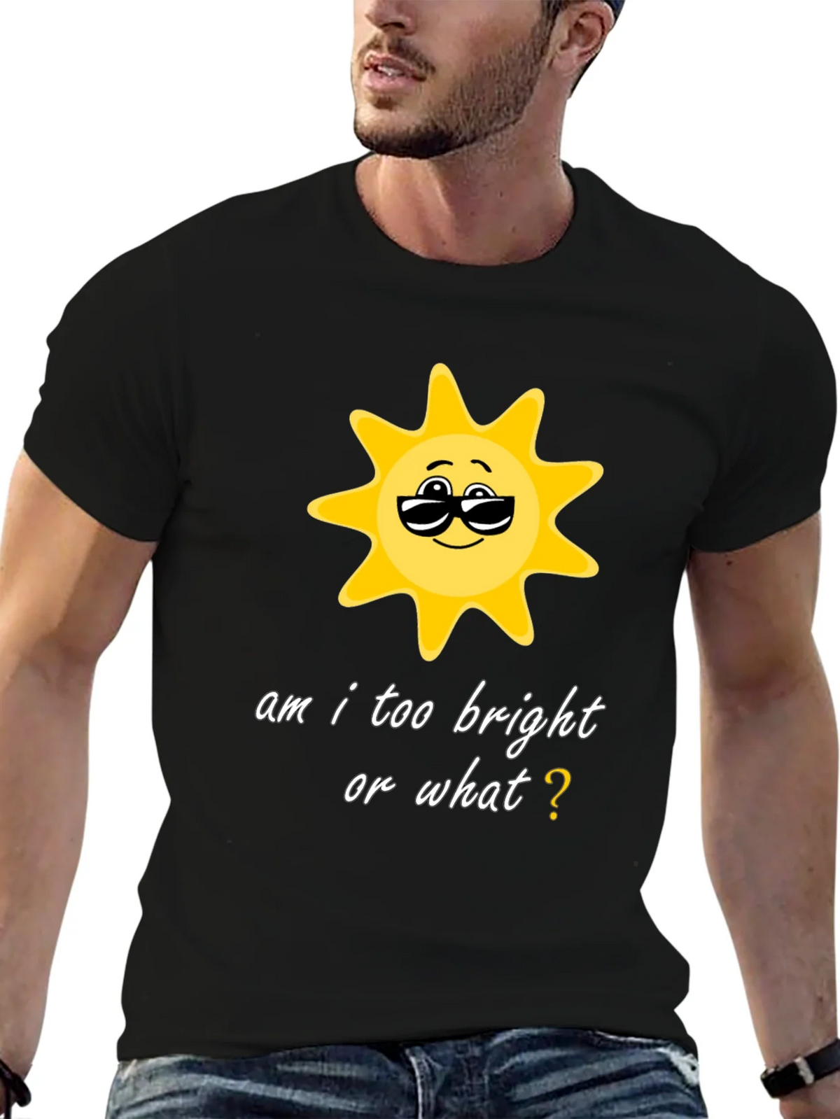 Funny Sun Graphic Black T-Shirt product image 6