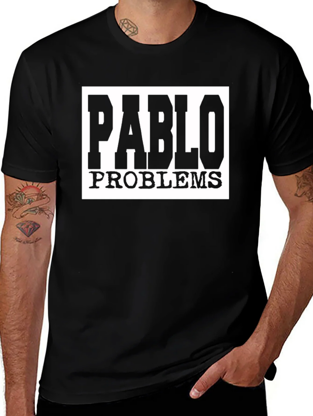 Pablo Problems Graphic Tee - Black Cotton T-Shirt product image 1