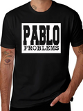 Pablo Problems Graphic Tee - Black Cotton T-Shirt product image 1