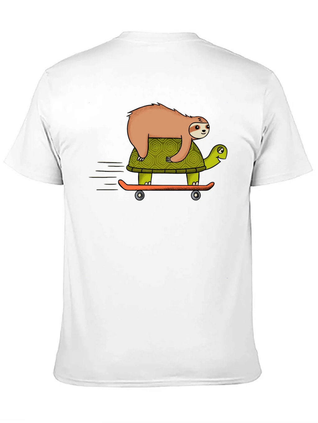 Sloth Riding Turtle Skateboard T-Shirt - Black product image 10