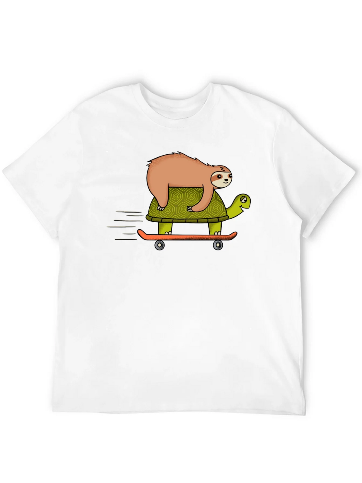 Sloth Riding Turtle Skateboard T-Shirt - Black product image 11