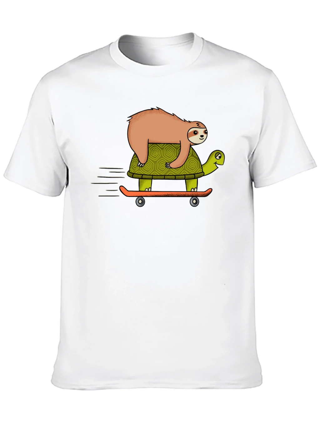 Sloth Riding Turtle Skateboard T-Shirt - Black product image 9