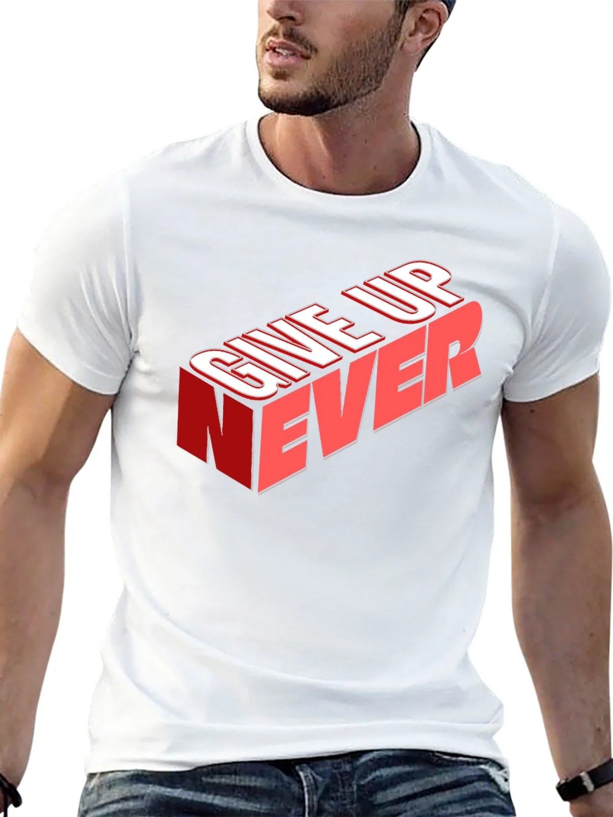Give Up Never Graphic Tee - Motivational T-Shirt product image 12