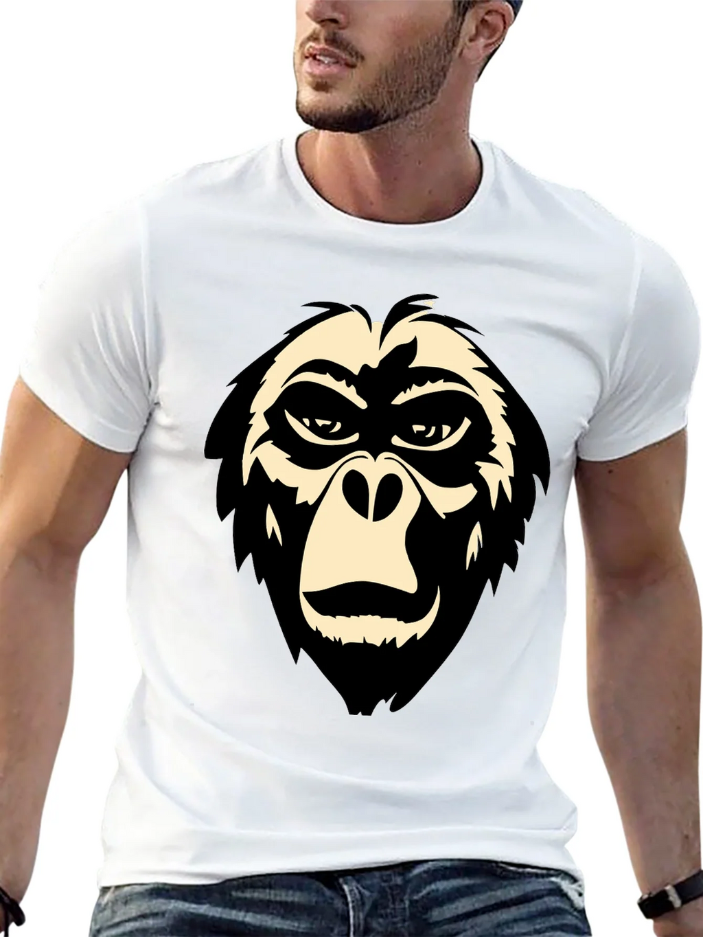 Cool Gorilla Face Graphic Tee - Black T-Shirt product image 12