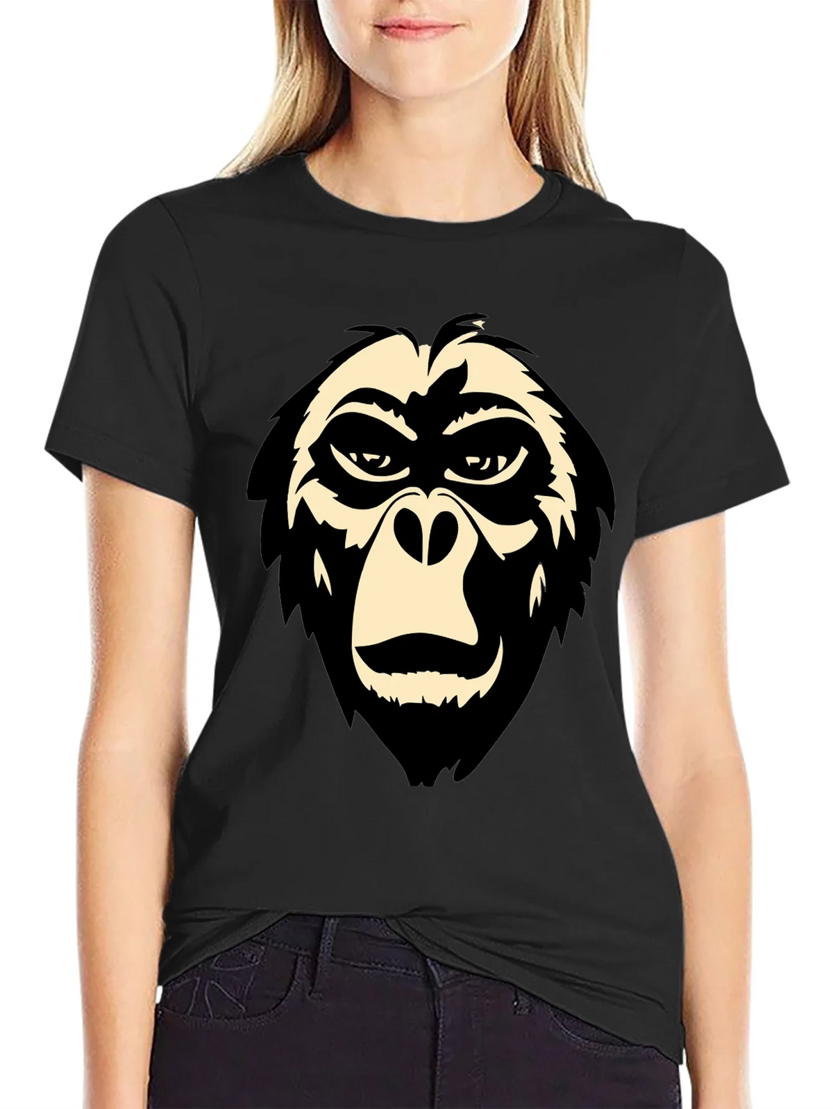 Cool Gorilla Face Graphic Tee - Black T-Shirt product image 2