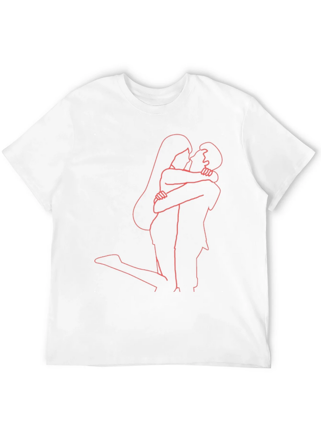 Romantic Embrace Graphic Tee - Stylish Couple Outline product image 11