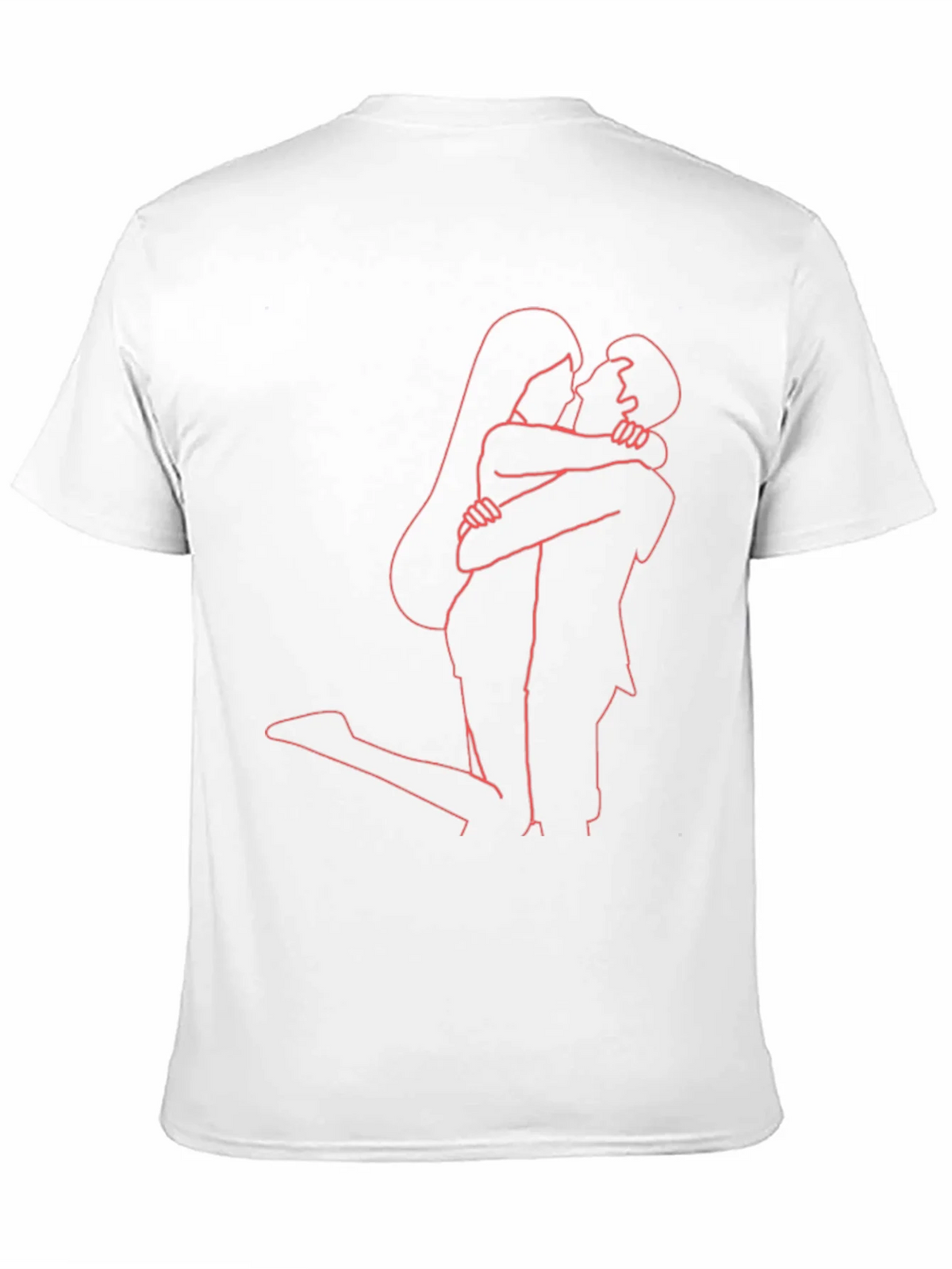 Romantic Embrace Graphic Tee - Stylish Couple Outline product image 10