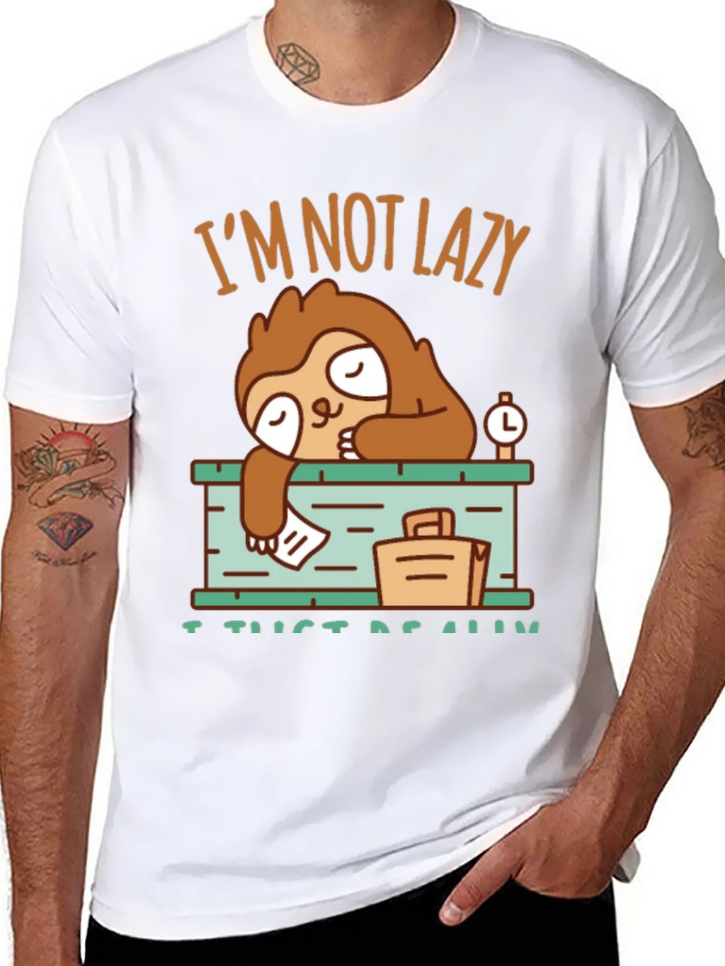Lazy Sloth Graphic T-Shirt - I Just Need Rest! product image 7