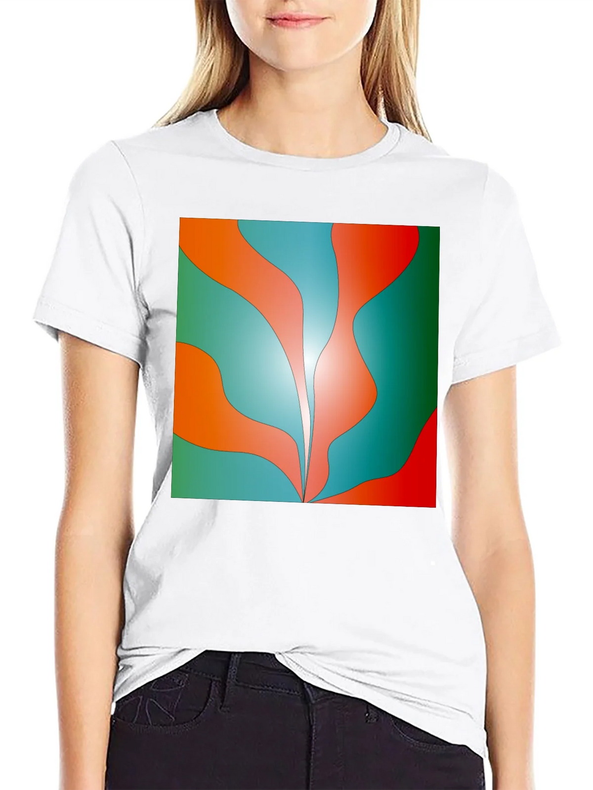 Abstract Wave Graphic Tee - Trendy Design Soft Cotton product image 8
