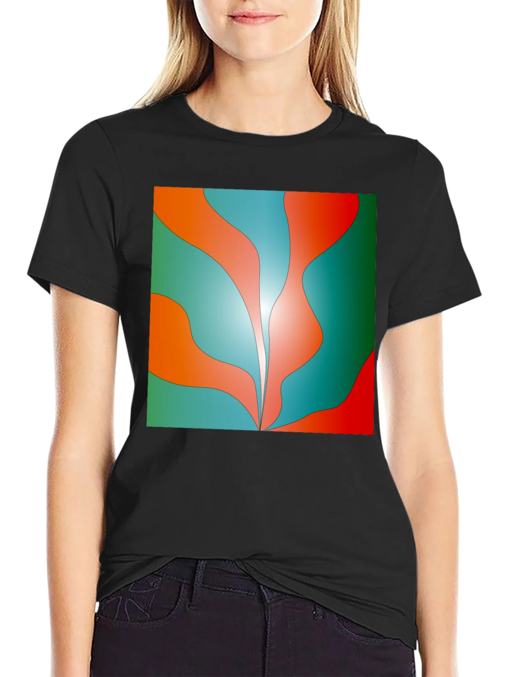 Abstract Wave Graphic Tee - Trendy Design Soft Cotton product image 2