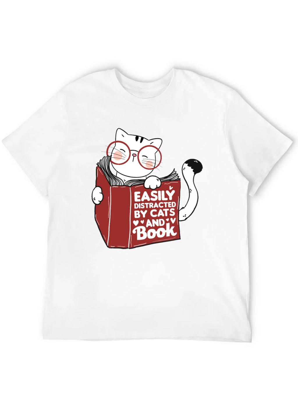 Easily Distracted by Cats and Books T-Shirt product image 11