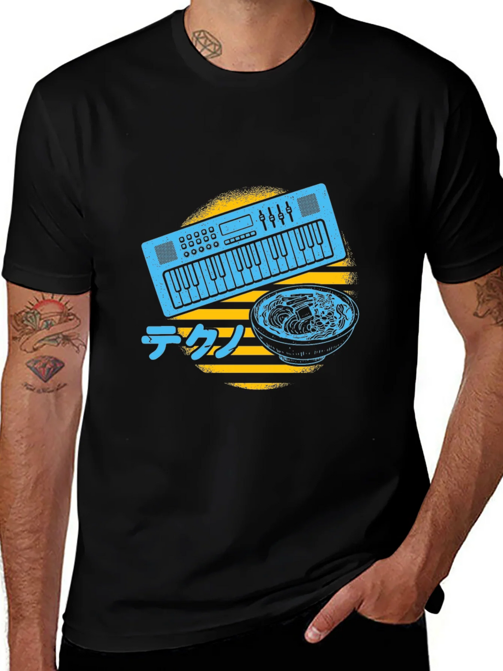 Synth Ramen T-Shirt - Musical Japanese Foodie Tee product image 1